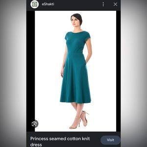 eShakti Princess seamed cotton knit dress- L. Never Worn.